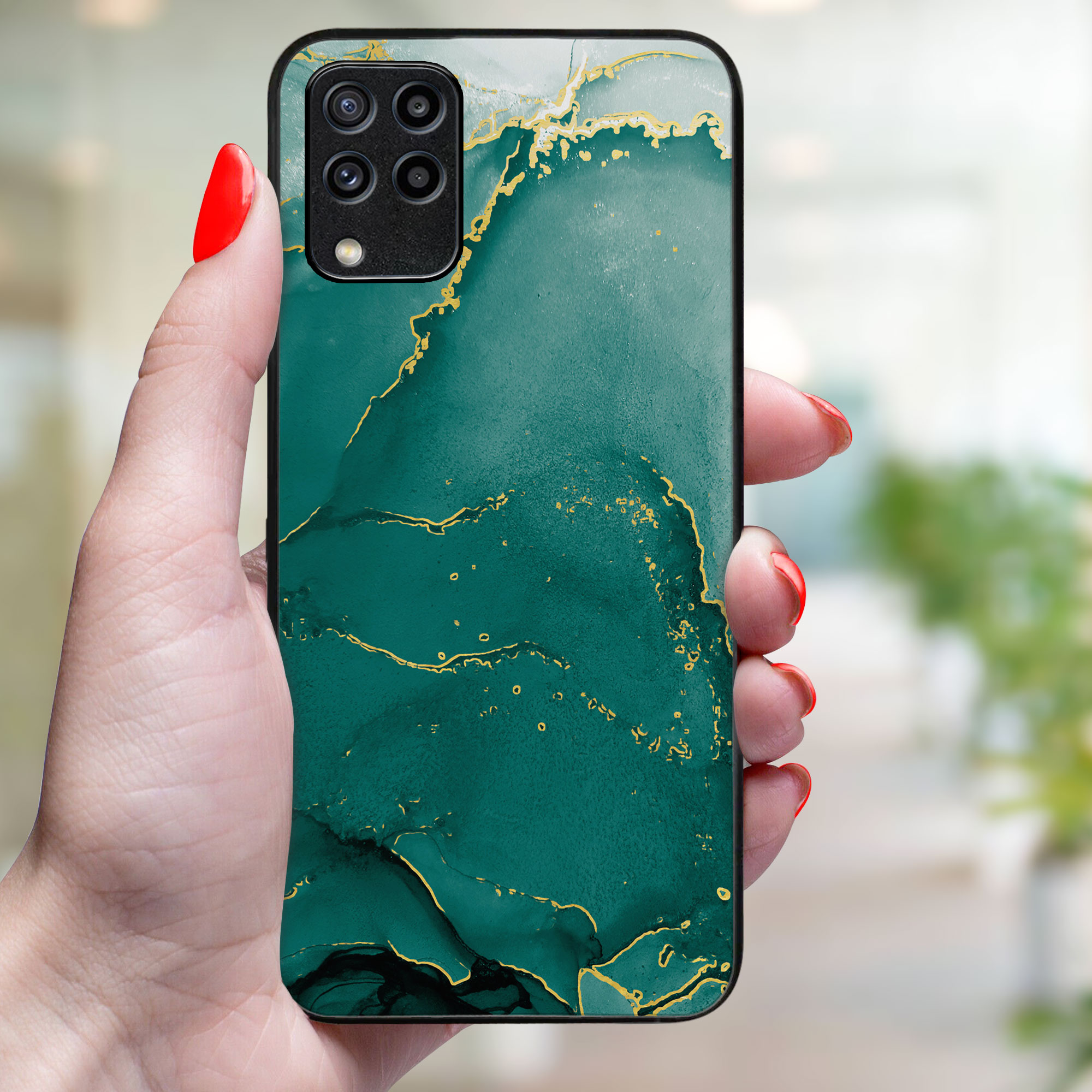 MY ART Husă De Protecție Pentru Samsung Galaxy M33 5G GREEN MARBLE (145)