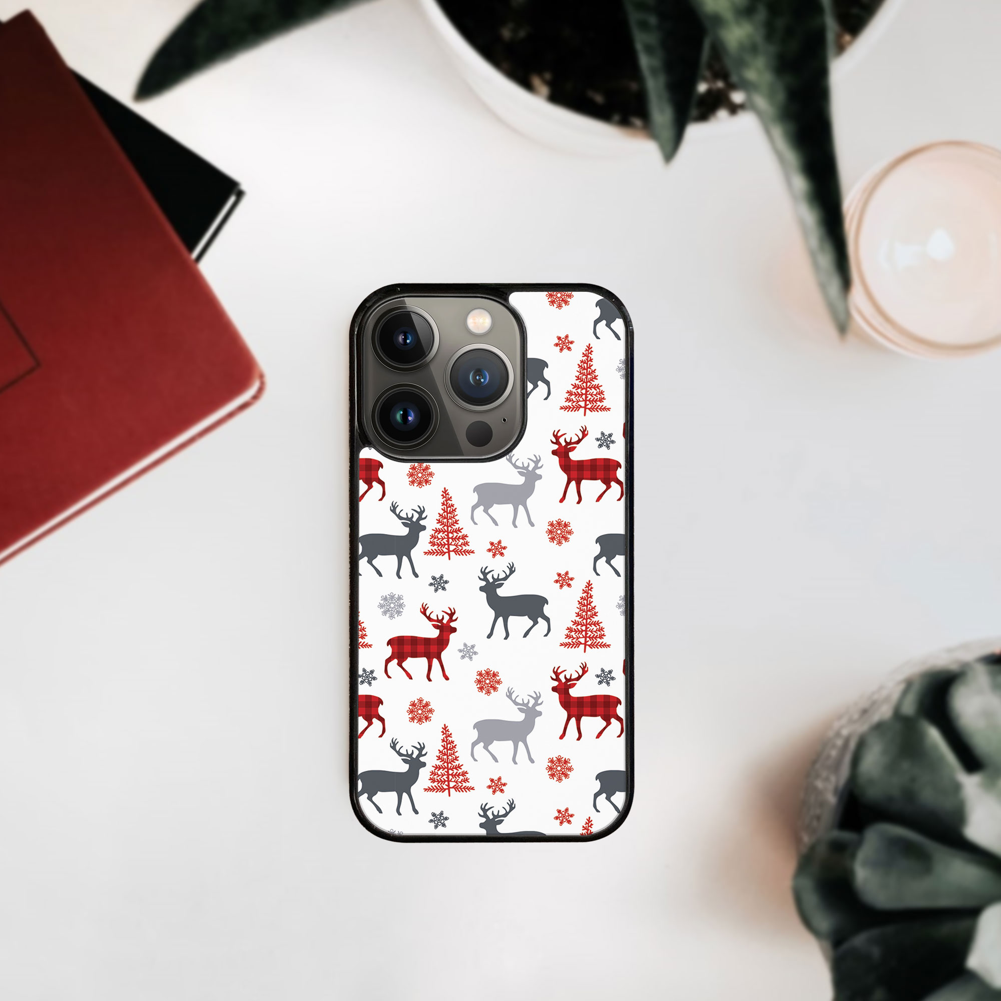 Husă MY ART Cu Design De Crăciun Apple I Phone 14 Pro DEER (068)