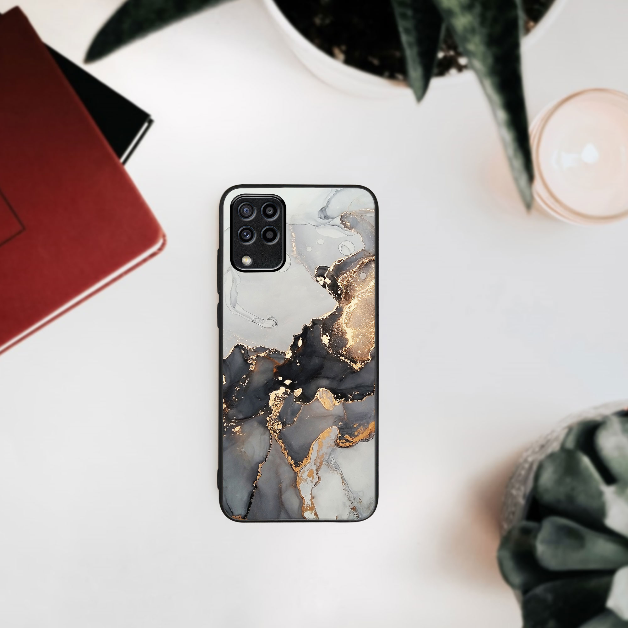 MY ART Husă De Protecție Pentru Samsung Galaxy M33 5G GREY MARBLE (140)