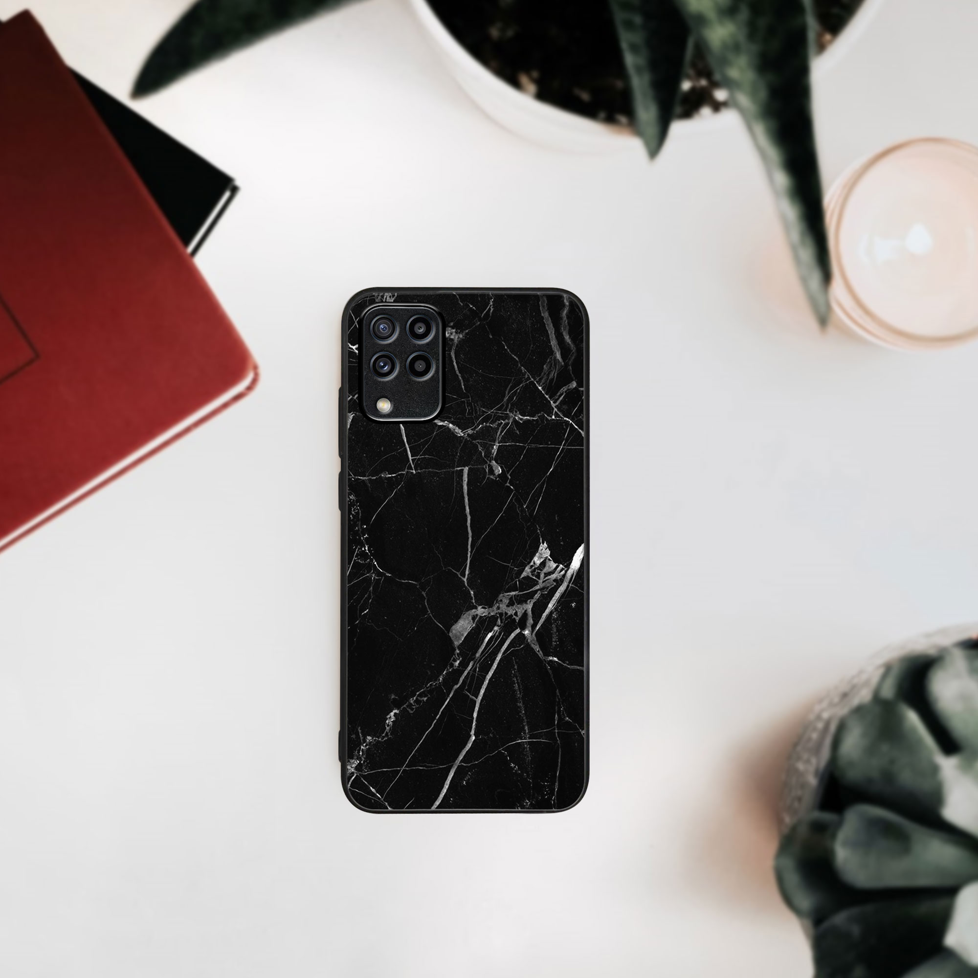 MY ART Husă De Protecție Pentru Samsung Galaxy M33 5G BLACK MARBLE (142)