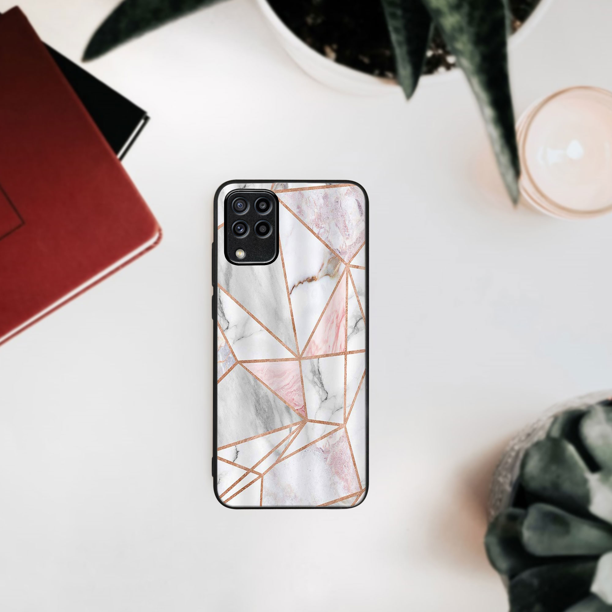 MY ART Husă De Protecție Pentru Samsung Galaxy M33 5G PINK MARBLE (143)