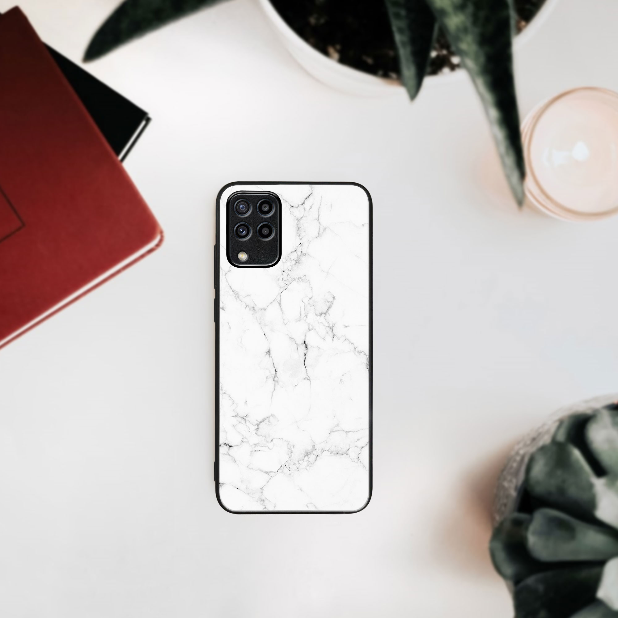 MY ART Husă De Protecție Pentru Samsung Galaxy M33 5G WHITE MARBLE (144)