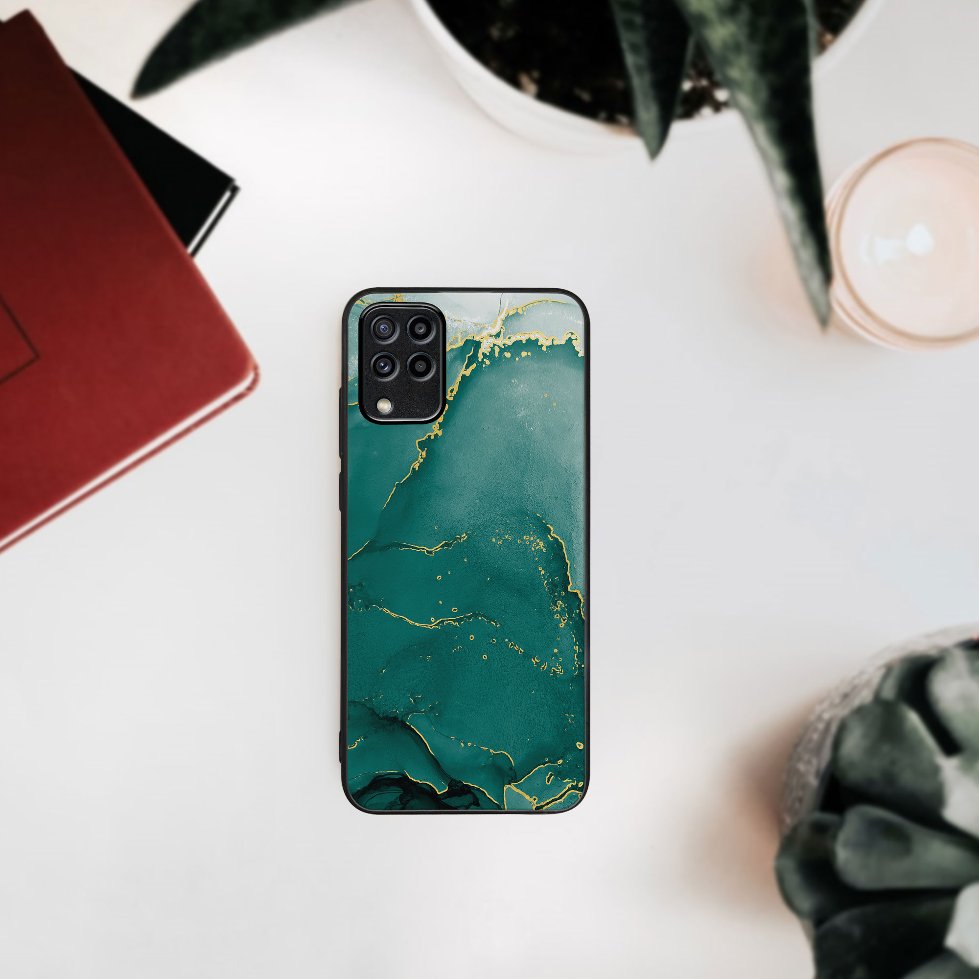 MY ART Husă De Protecție Pentru Samsung Galaxy M33 5G GREEN MARBLE (145)