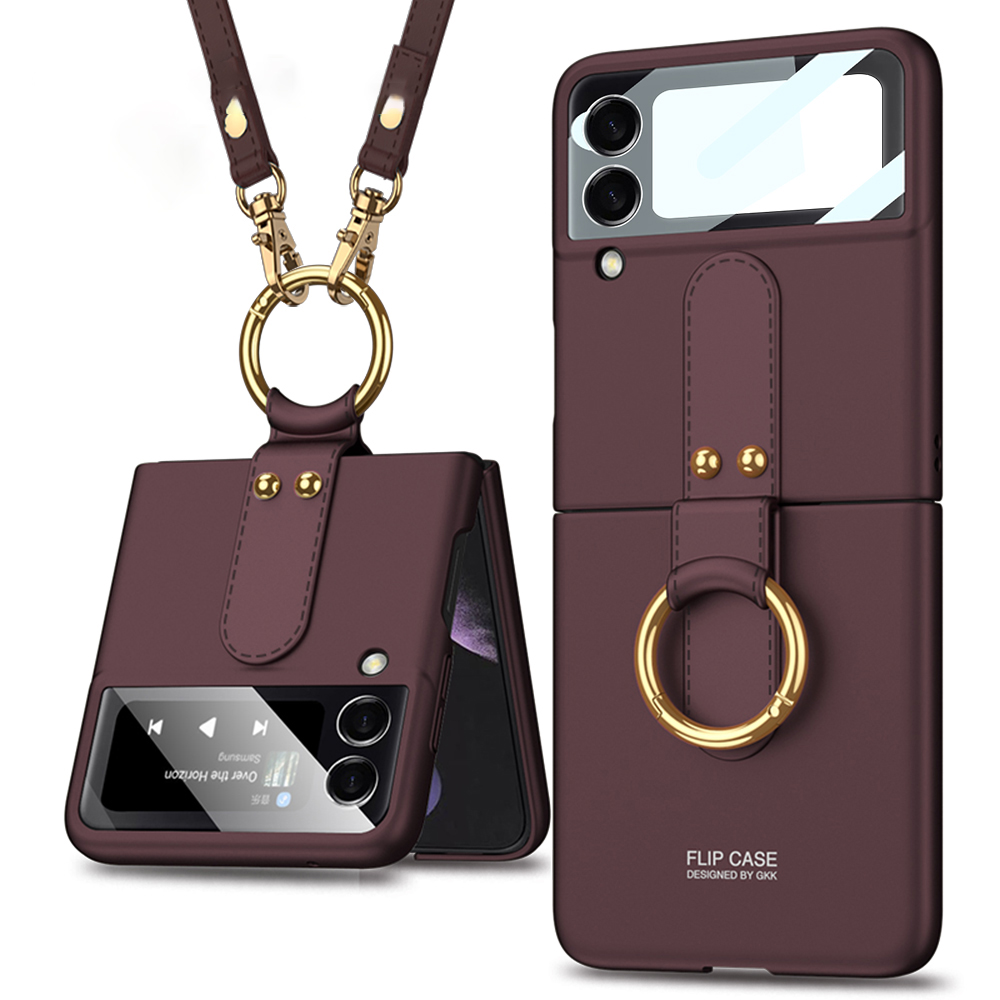 GKK LANYARD Cu Curea Samsung Galaxy Z Flip 4 5G Visiniu