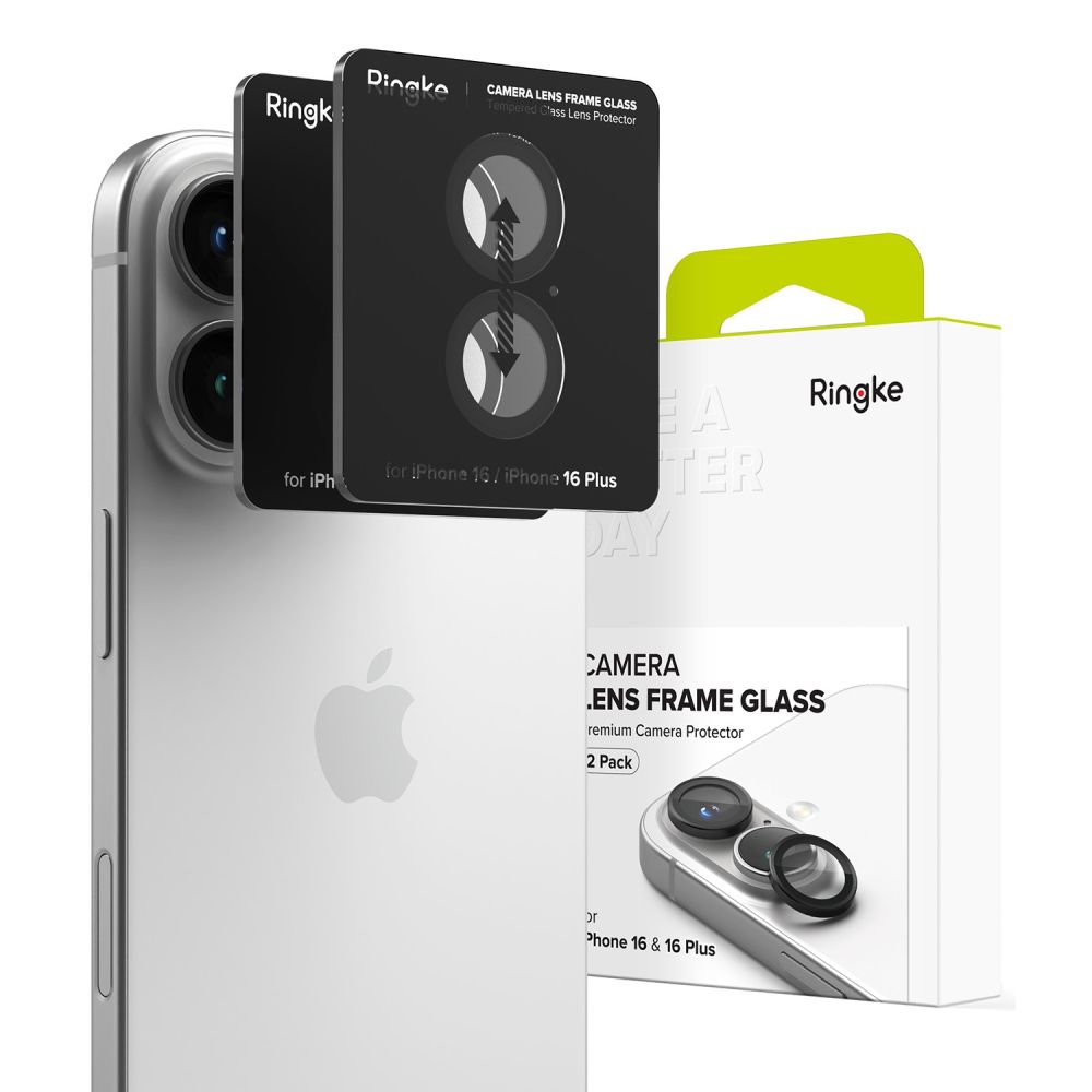 RINGKE PROTECTOR CADRU CAMERA 2X Sticlă Pentru Cameră Apple IPhone 16 / 16 Plus BLACK