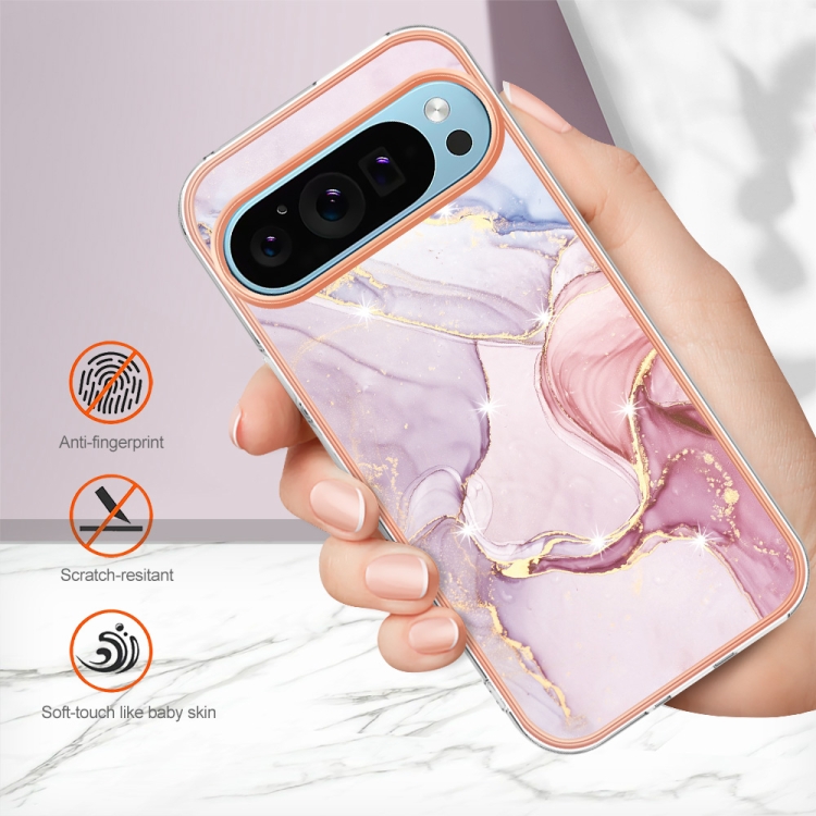 IMD MARBLE Husă De Protecție Pentru Google Pixel 9 / Pixel 9 Pro ROSE GOLD