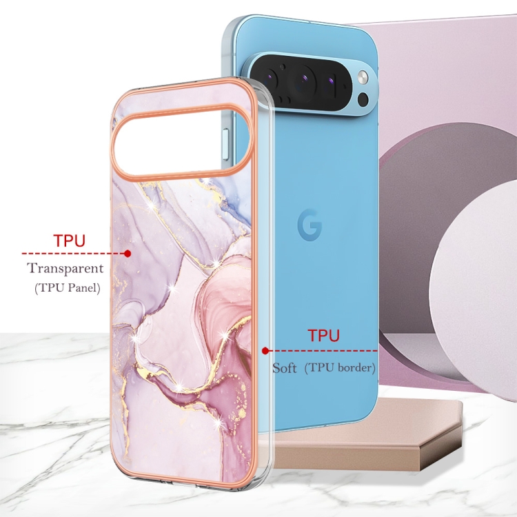 IMD MARBLE Husă De Protecție Pentru Google Pixel 9 / Pixel 9 Pro ROSE GOLD