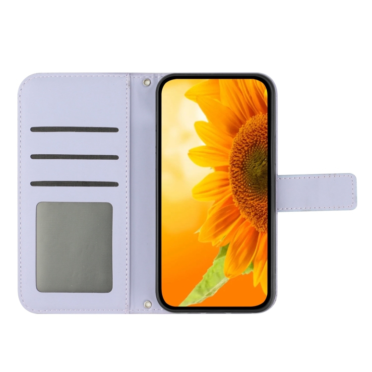 ART SUNFLOWER Husă Portofel Cu șnur Pentru Apple IPhone 16 Pro Max Violet Deschis