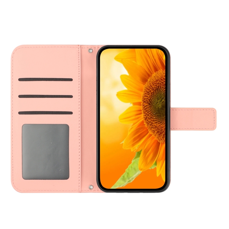 ART SUNFLOWER Husă Portofel Cu șnur Pentru Apple IPhone 16 Pro Max Roz Deschis