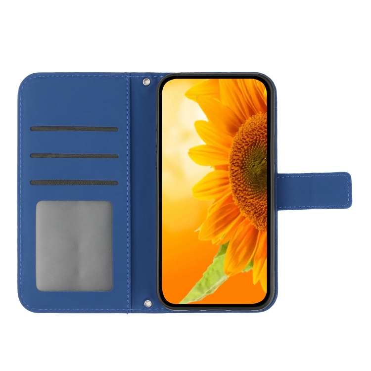 ART SUNFLOWER Husă Portofel Cu șnur Pentru Apple IPhone 16 Pro Max Albastru