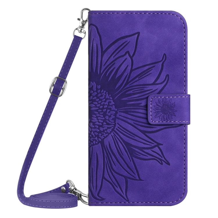 ART SUNFLOWER Husă Portofel Cu șnur Pentru Apple IPhone 16 Pro Max Violet închis