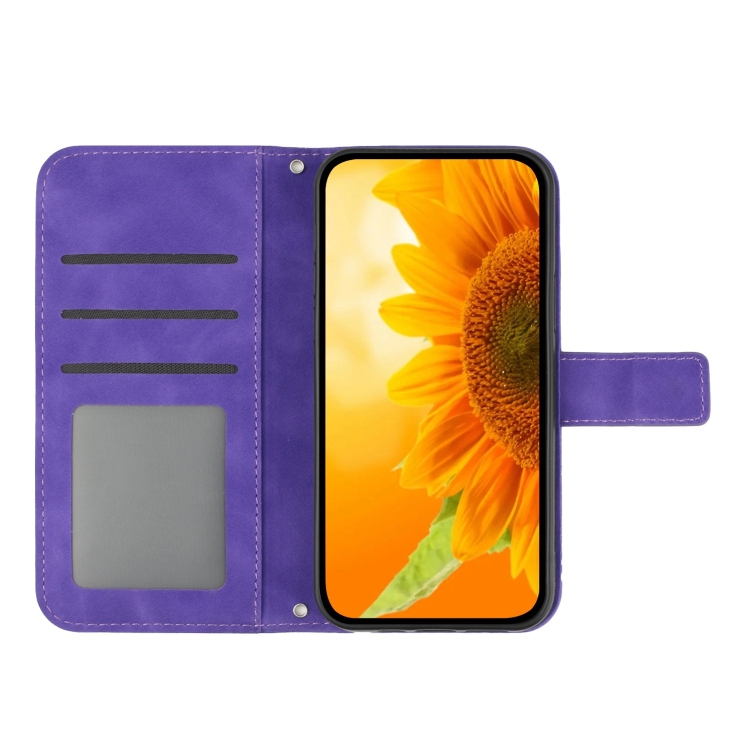 ART SUNFLOWER Husă Portofel Cu șnur Pentru Apple IPhone 16 Pro Max Violet închis