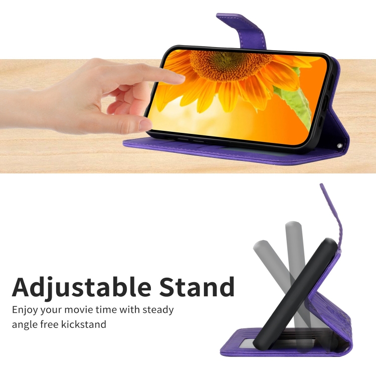 ART SUNFLOWER Husă Portofel Cu șnur Pentru Apple IPhone 16 Pro Max Violet închis