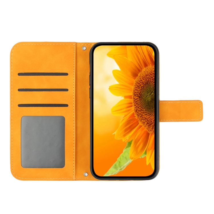 ART SUNFLOWER Husă Portofel Cu șnur Pentru Apple IPhone 16 Galben