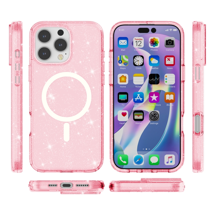 GLITTER MAGSAFE Husă De Protecție Pentru Apple IPhone 16 Pro Max Roz