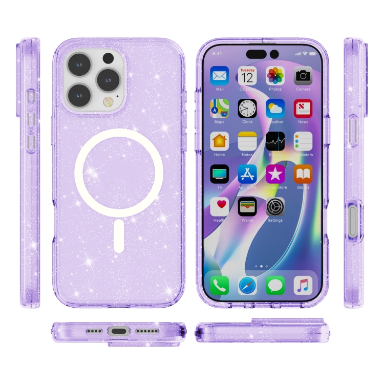 GLITTER MAGSAFE Husă De Protecție Pentru Apple IPhone 16 Pro Max Violet