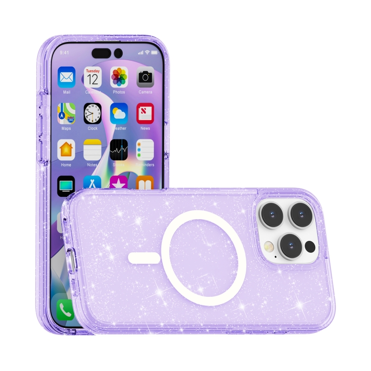 GLITTER MAGSAFE Husă De Protecție Pentru Apple IPhone 16 Pro Max Violet