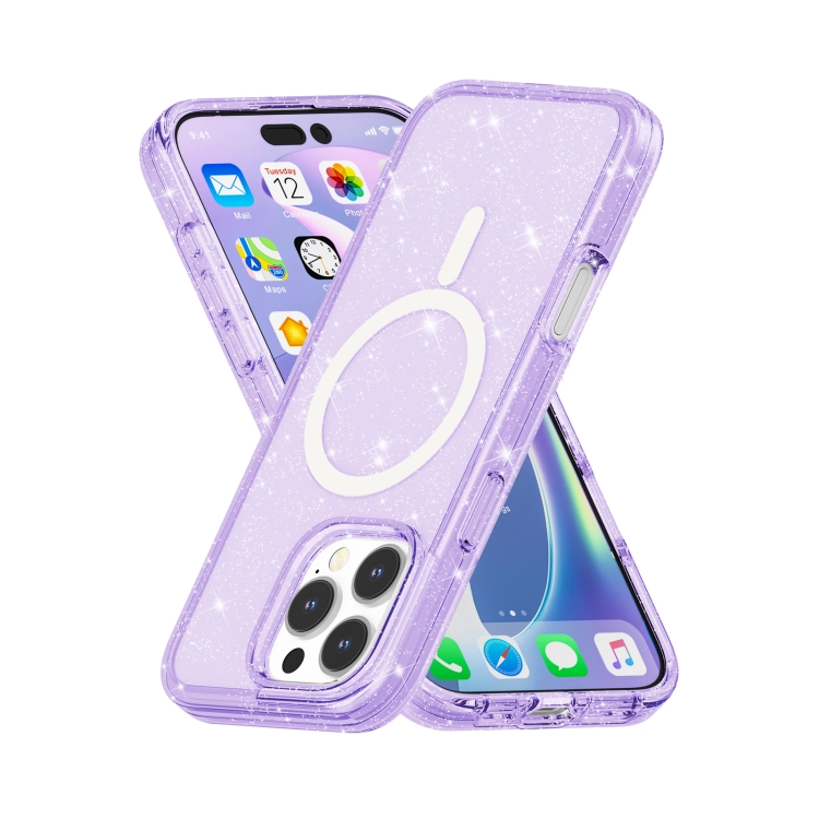 GLITTER MAGSAFE Husă De Protecție Pentru Apple IPhone 16 Pro Max Violet