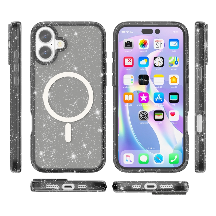 GLITTER MAGSAFE Husă De Protecție Pentru Apple IPhone 16 Negru