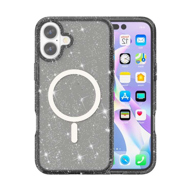 GLITTER MAGSAFE Husă De Protecție Pentru Apple IPhone 16 Negru