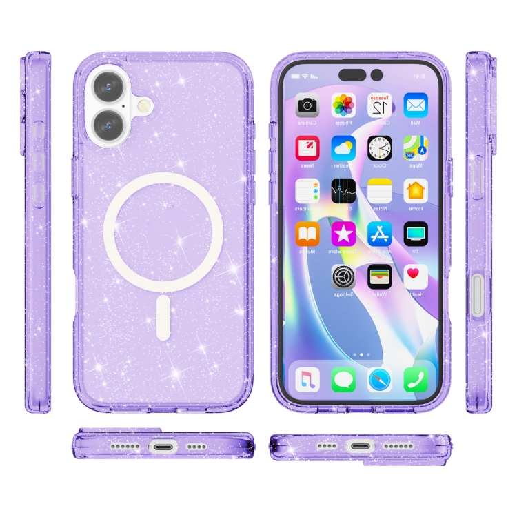 GLITTER MAGSAFE Husă De Protecție Pentru Apple IPhone 16 Violet