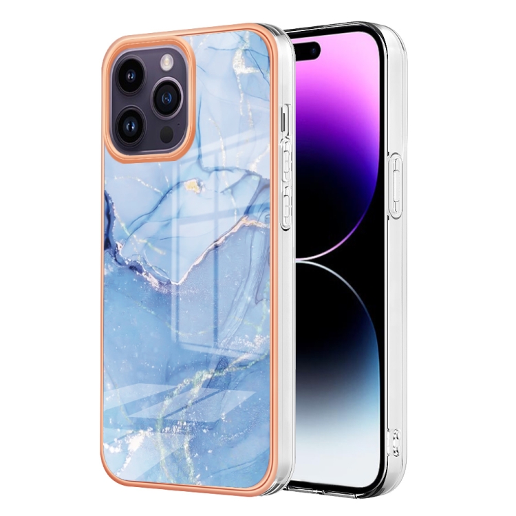 IMD MARBLE Husă De Protecție Pentru Apple IPhone 16 Pro Max BLUE