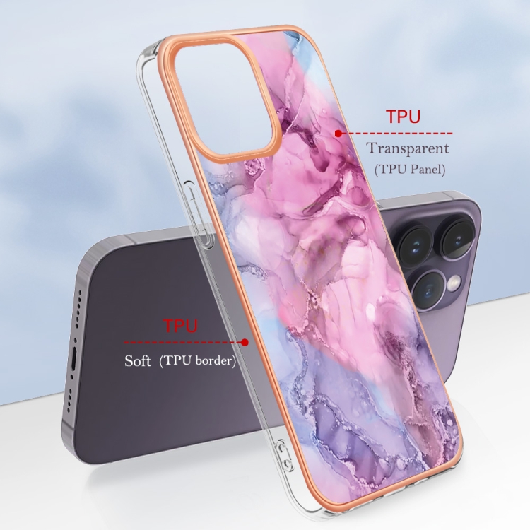 IMD MARBLE Husă De Protecție Pentru Apple IPhone 16 Pro Max PINK