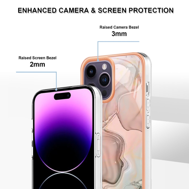 IMD MARBLE Husă De Protecție Pentru Apple IPhone 16 Pro Max ROSE GOLD