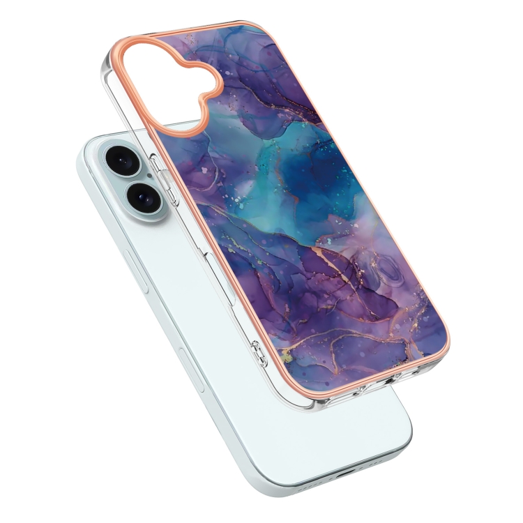 IMD MARBLE Husă De Protecție Pentru Apple IPhone 16 Plus ALBASTRU PURPLE