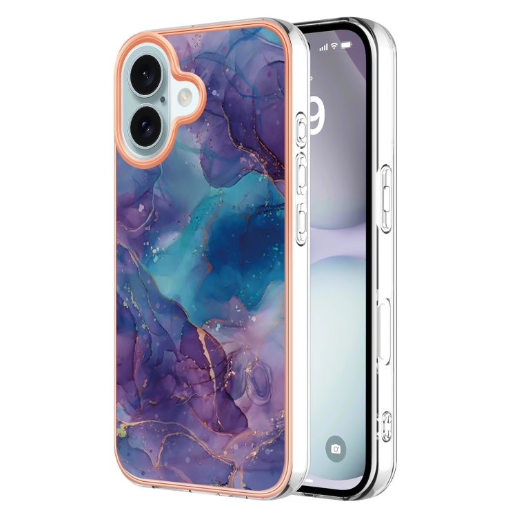 IMD MARBLE Husă De Protecție Pentru Apple IPhone 16 Plus ALBASTRU PURPLE