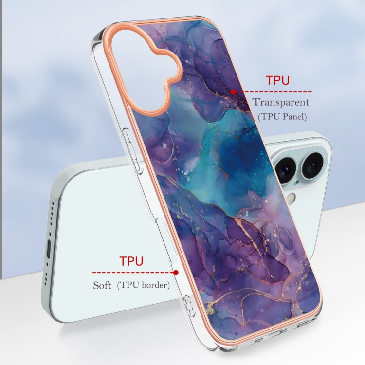 IMD MARBLE Husă De Protecție Pentru Apple IPhone 16 Plus ALBASTRU PURPLE