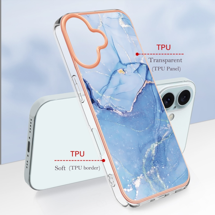 IMD MARBLE Husă De Protecție Pentru Apple IPhone 16 Plus ALBASTRU