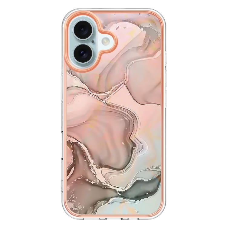 IMD MARBLE Husă De Protecție Pentru Apple IPhone 16 Plus ROSE GOLD