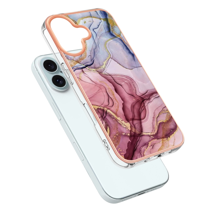 IMD MARBLE Husă De Protecție Pentru Apple IPhone 16 Plus ROSE RED