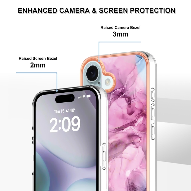 IMD MARBLE Husă De Protecție Pentru Apple IPhone 16 PINK