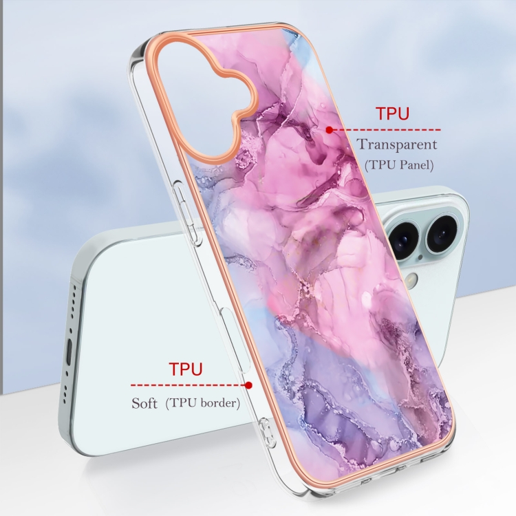 IMD MARBLE Husă De Protecție Pentru Apple IPhone 16 PINK