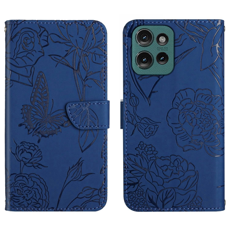 ART BLOSSOM Husă Portofel Pentru Motorola Edge 50 Albastru