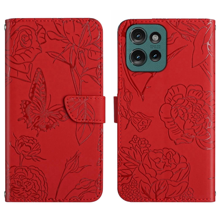 ART BLOSSOM Husă Portofel Pentru Motorola Edge 50 Roșu