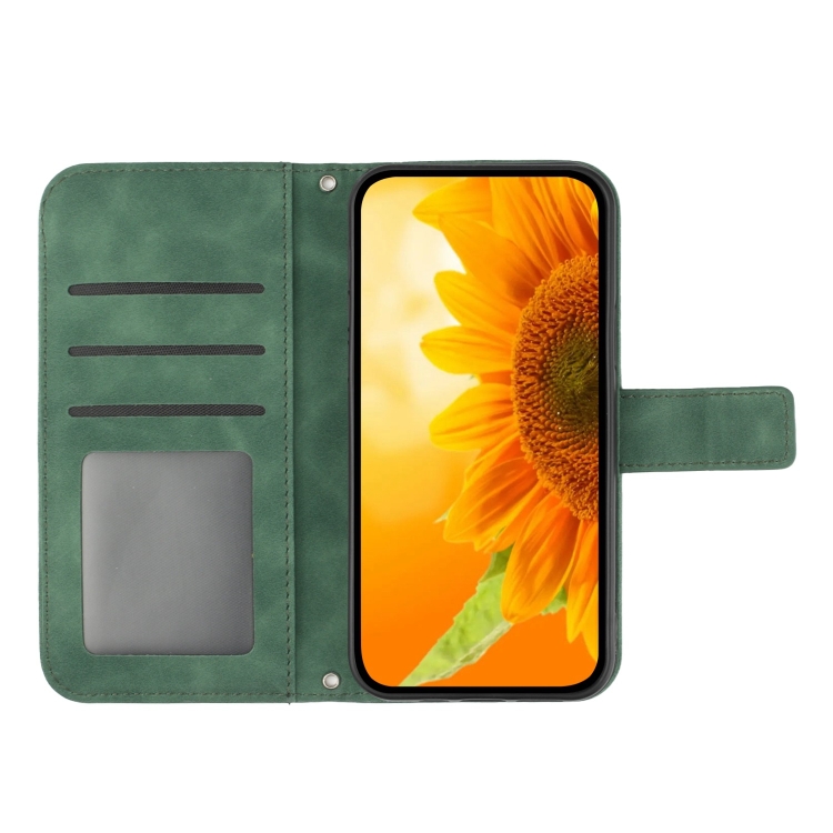 ART SUNFLOWER Husă Portofel Cu șnur Pentru Motorola Edge 50 Verde