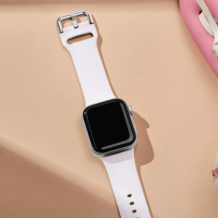 SILICONE Curea Interschimbabilă Pentru Apple Watch 10 46mm Alb