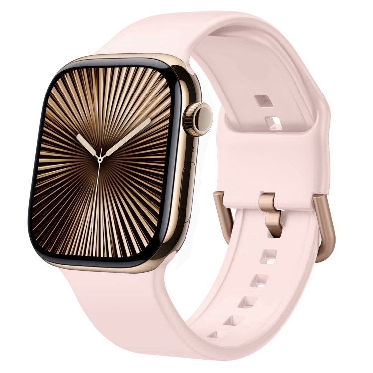 SILICONE Curea Interschimbabilă Pentru Apple Watch 10 46mm Roz Deschis