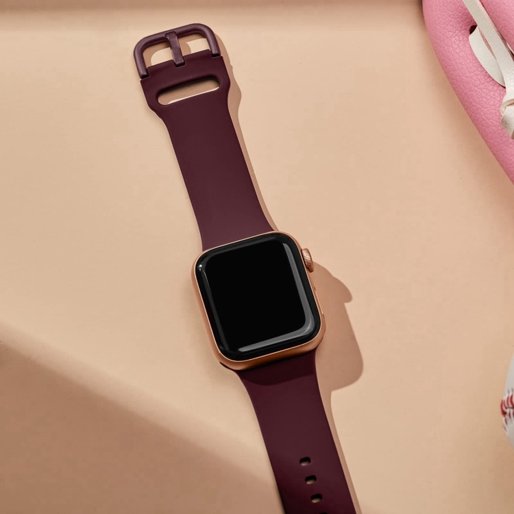 SILICONE Curea înlocuibilă Pentru Apple Watch 10 46mm Visiniu