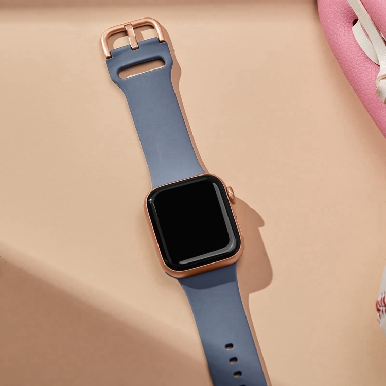 SILICONE Curea înlocuibilă Pentru Apple Watch 10 46 Mm Albastru-gri