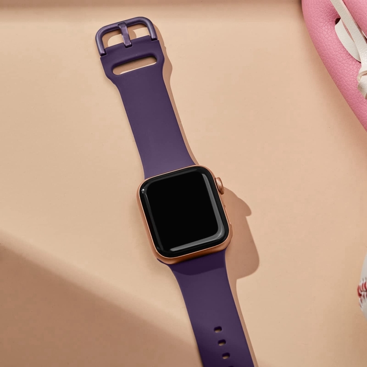 SILICONE Curea Interschimbabilă Pentru Apple Watch 10 46 Mm Violet închis