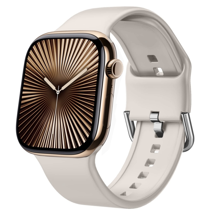 SILICONE Curea Interschimbabilă Pentru Apple Watch 10 46mm STARLIGHT