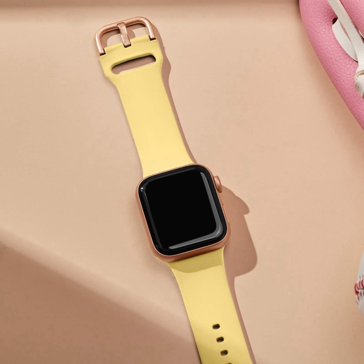 SILICONE Curea Interschimbabilă Pentru Apple Watch 10 42mm Galben