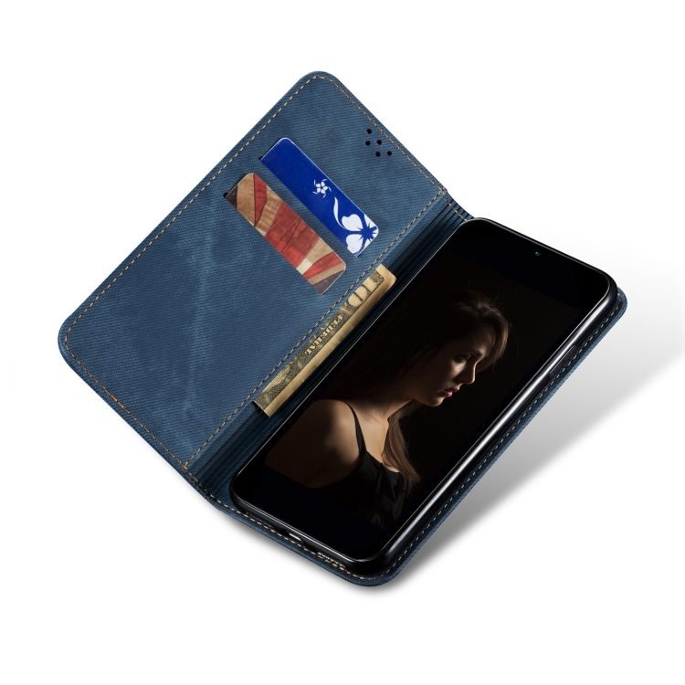 DENIM Husă Portofel Pentru Xiaomi Redmi Note 13 Albastru