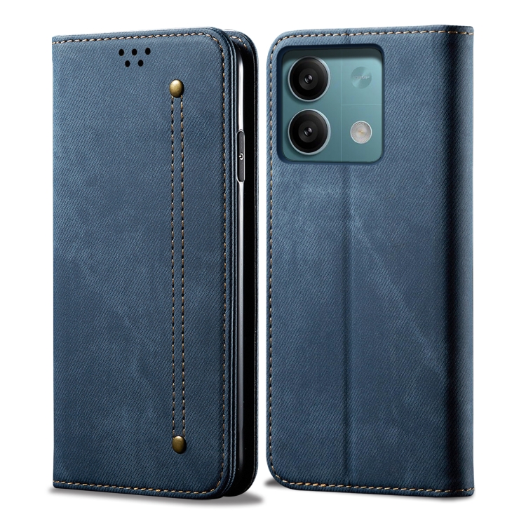 DENIM Husă Portofel Pentru Xiaomi Redmi Note 13 Albastru