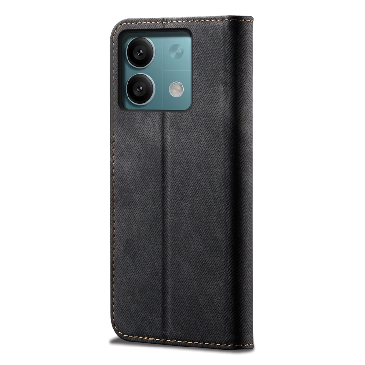 DENIM Husă Portofel Pentru Xiaomi Redmi Note 13 Negru