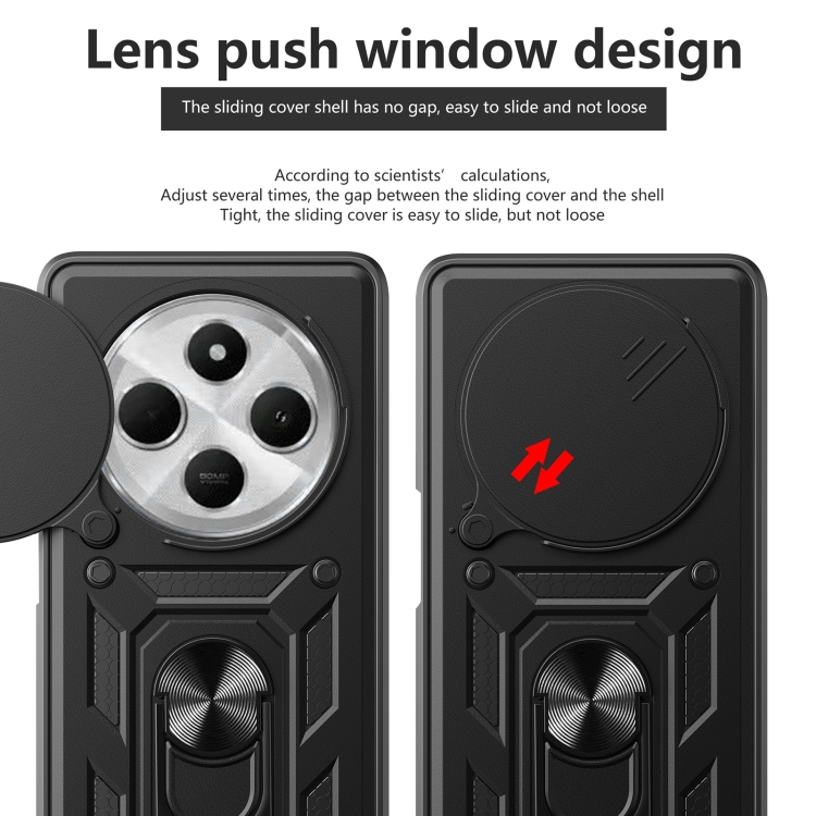 RING CAMERA Capac Cu Suport Pentru Xiaomi Redmi 14C / Poco C75 Roz